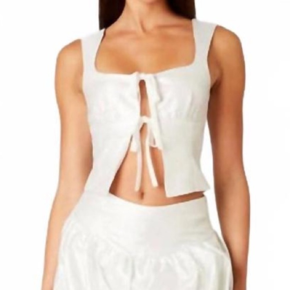 Nia The Brand Verdugo Ribbon Silver top